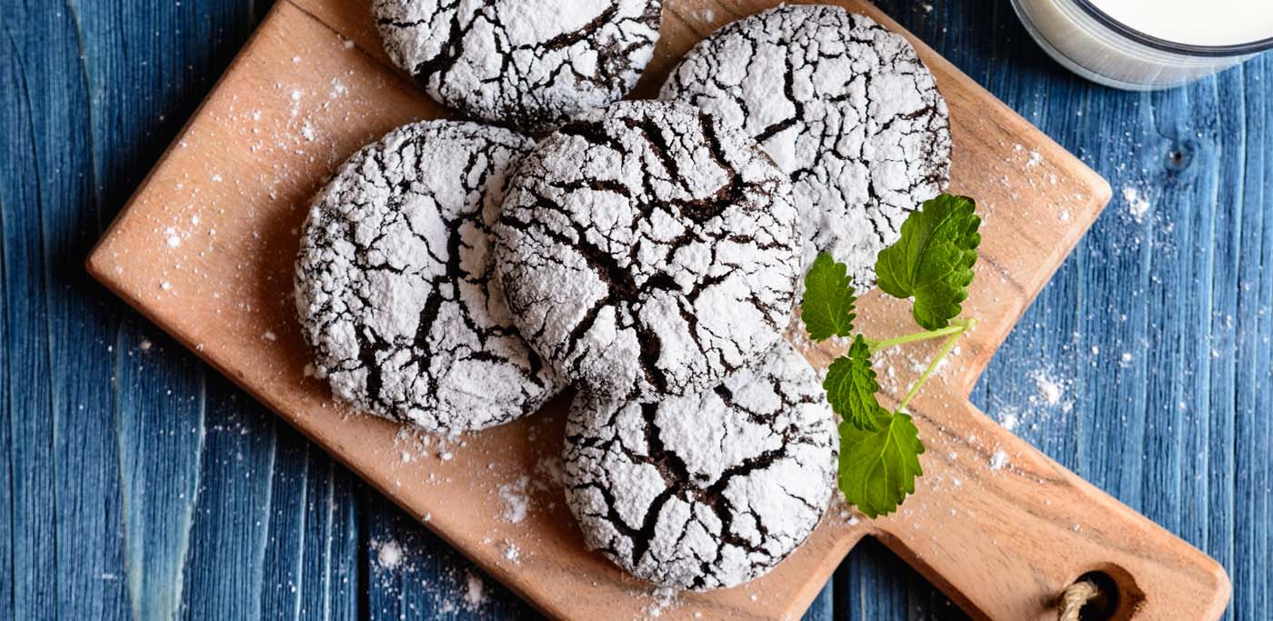 Chocolate Crinkle Powdered Sugar Cookies