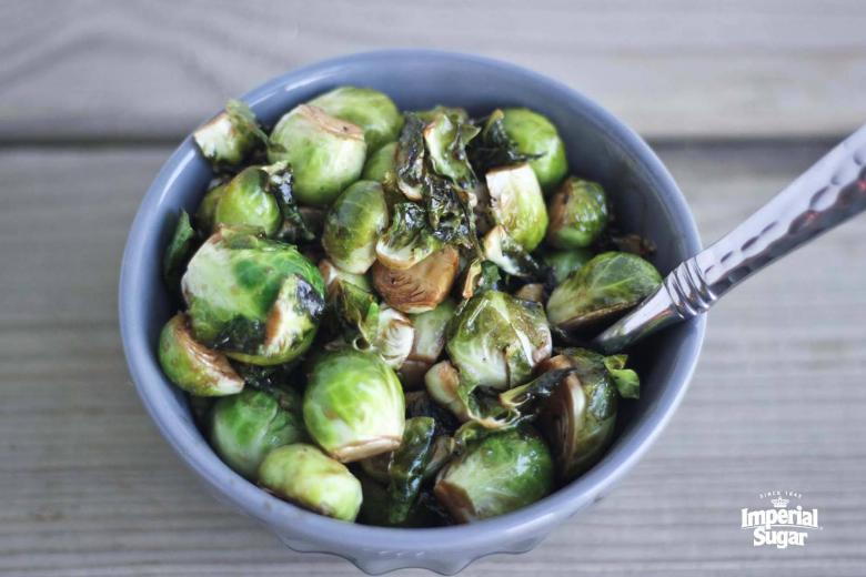 Roasted Balsamic Brown Sugar Brussels Sprouts