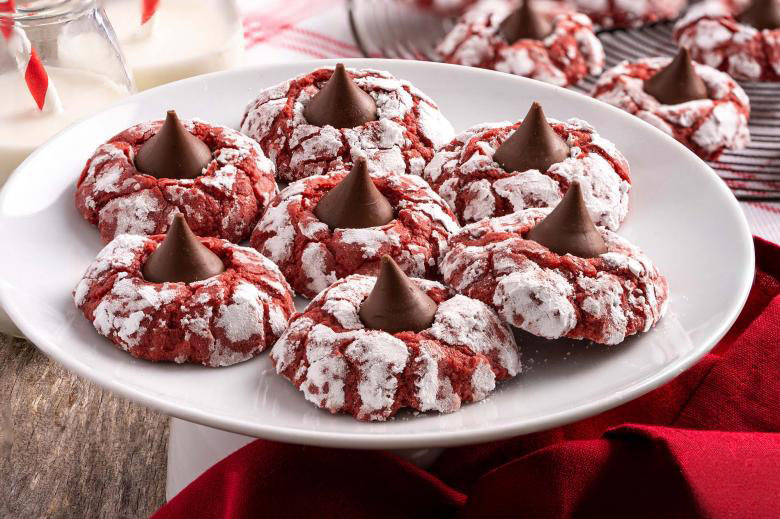 Red Velvet Hersheys Kiss Cookies